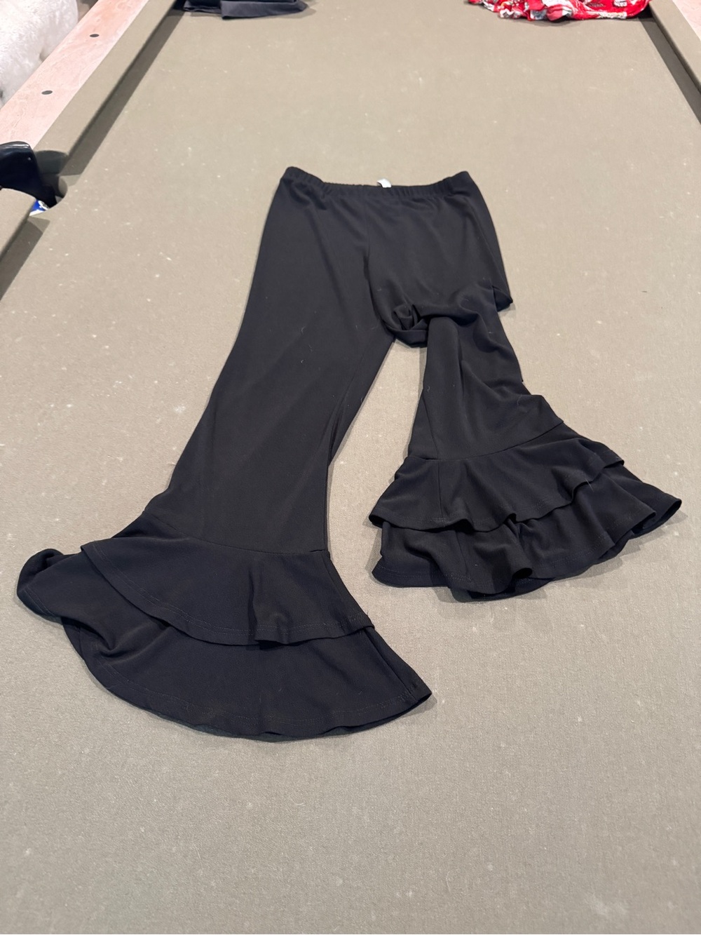 Black Tiered Ruffle Flared Pants - Women
